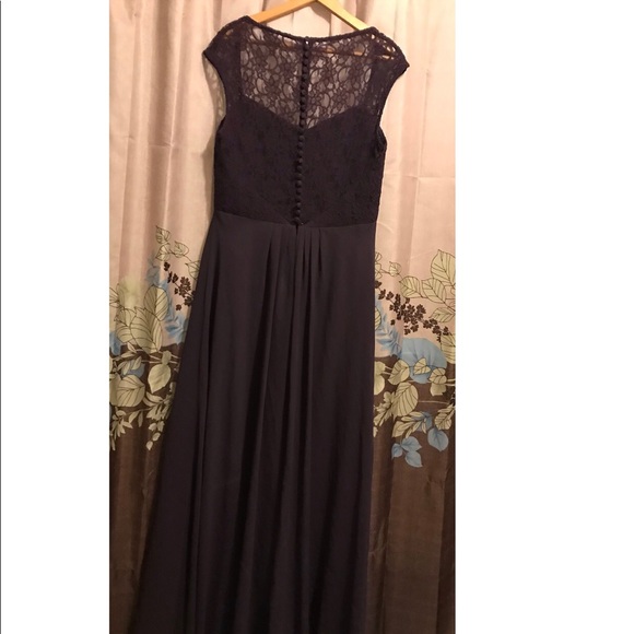 Plum Purple Prom Dress w/ Button Down back Size 16 - Picture 7 of 8